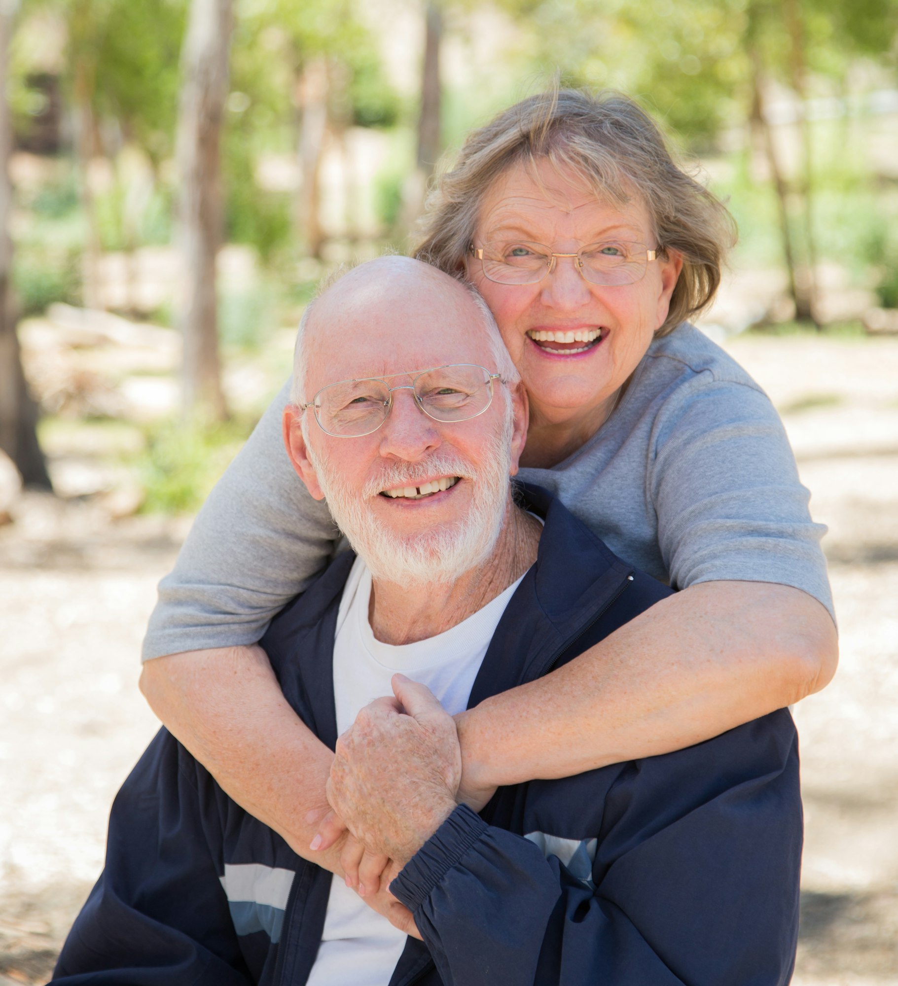 Happy Senior Couple Portrait Outdoors